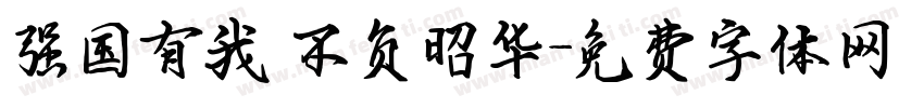 强国有我 不负昭华字体转换
